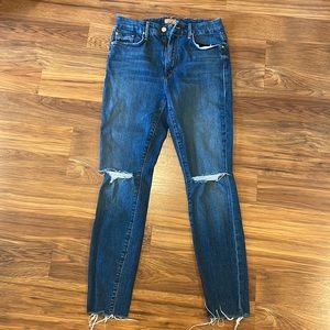 Mother denim high waisted ankle fray